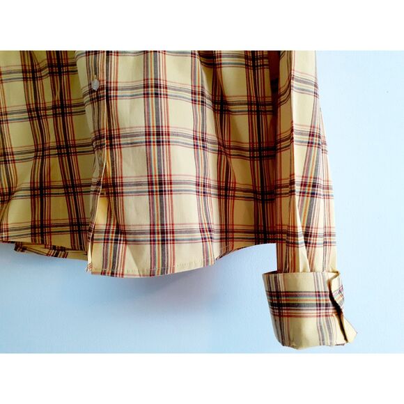 SOHO Babe Camel Yellow Plaid Woven LS Button Shirt JR. Size Large NWT - Picture 8 of 14